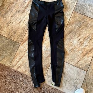 BCBGMaxazria Vegan Leather paneled leggings with zippers